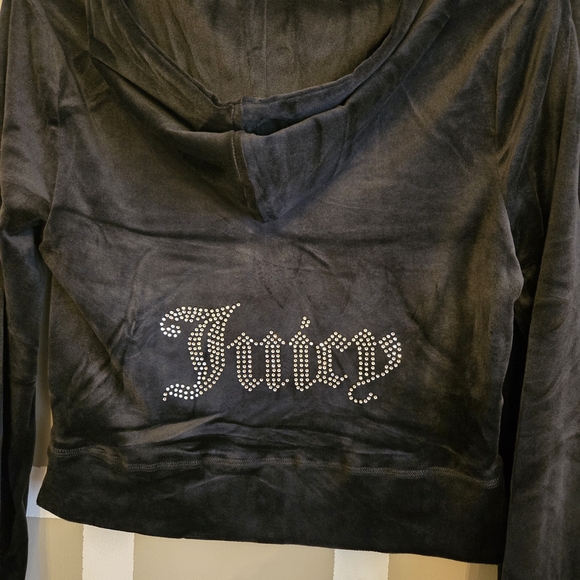 Juicy Couture Black Velour Set with Rhinestones - Picture 2 of 6